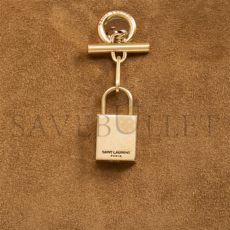 YSL SUEDE HOBO SHOULDER BAG 'BISCUIT BROWN' 773686AAC2F9851 (27*27*8cm)