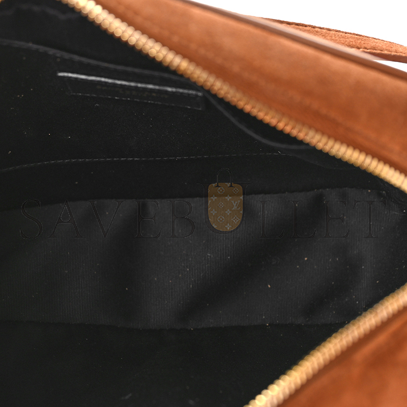 YSL LOU CAMERA BAG IN SUEDE STUDDED WOVEN 61254411ZWW2639 (23*16*6cm)