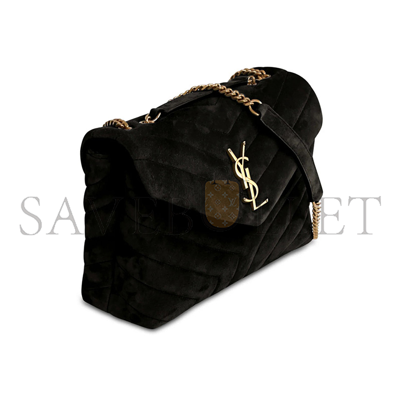 YSL LOULOU MEDIUM CHAIN BAG IN SUEDE 487216142203 (32*22*12cm)