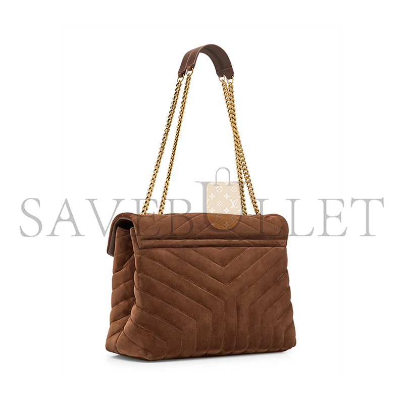 YSL LOULOU MEDIUM CHAIN BAG IN SUEDE 487216522436 (32*22*12cm)
