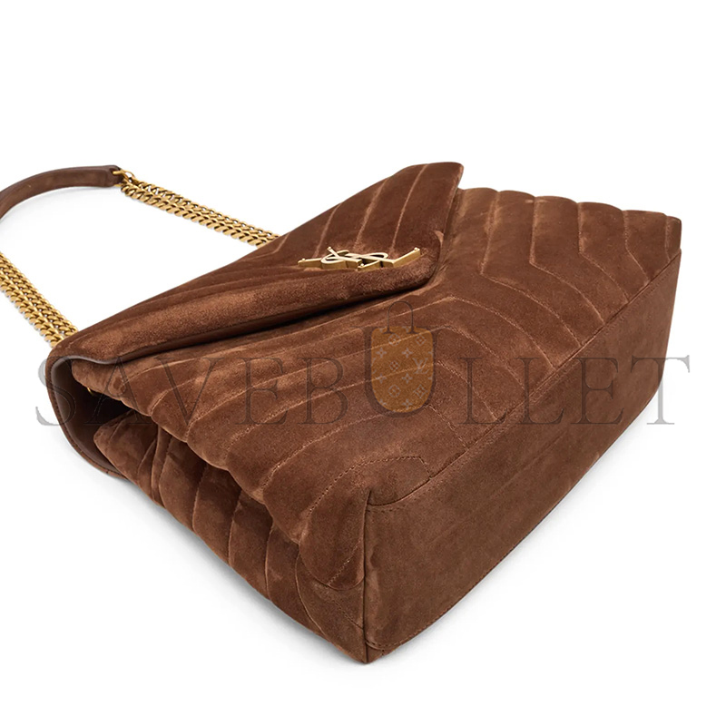 YSL LOULOU MEDIUM CHAIN BAG IN SUEDE 487216522436 (32*22*12cm)