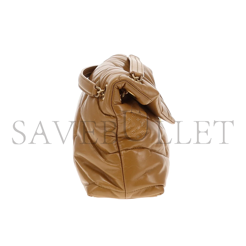 YSL PUFFER SMALL IN CRINKLED GLOSSED-LEATHER 577476452256 (29*17*11cm)