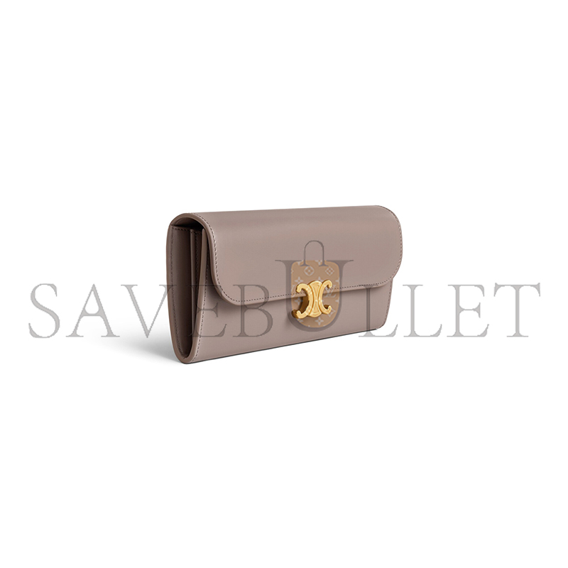 CELINE LARGE WALLET TRIOMPHE IN SHINY CALFSKIN 10E313DPV.10BL (19*10*3cm)