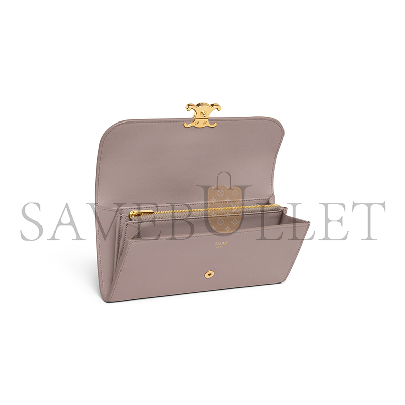 CELINE LARGE WALLET TRIOMPHE IN SHINY CALFSKIN 10E313DPV.10BL (19*10*3cm)