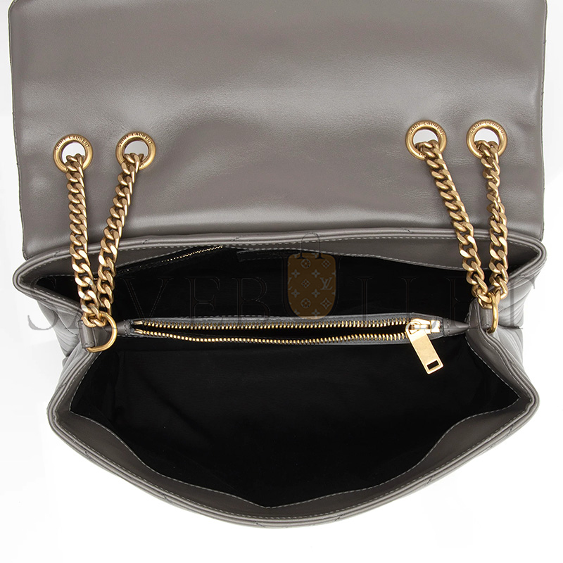 YSL LOULOU MEDIUM CHAIN BAG IN QUILTED LEATHER(32*22*12cm)