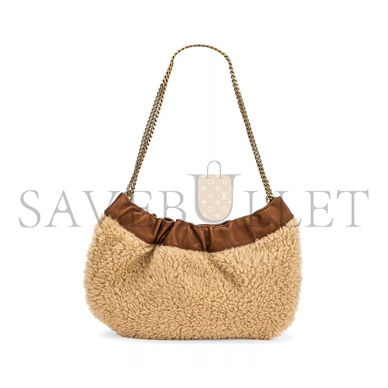 YSL PACPAC CHAIN HOBO BAG IN SHEARLING 681632185744 (24*14*4cm)