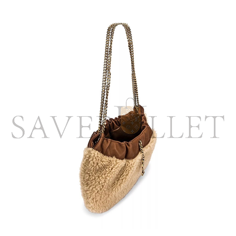 YSL PACPAC CHAIN HOBO BAG IN SHEARLING 681632185744 (24*14*4cm)