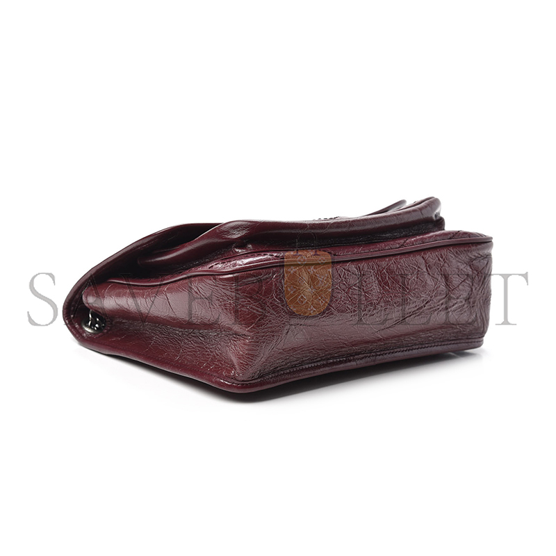 YSL NIKI MEDIUM CHAIN BAG IN CRINKLED VINTAGE LEATHER 498894710044 (28*20*8.5cm)