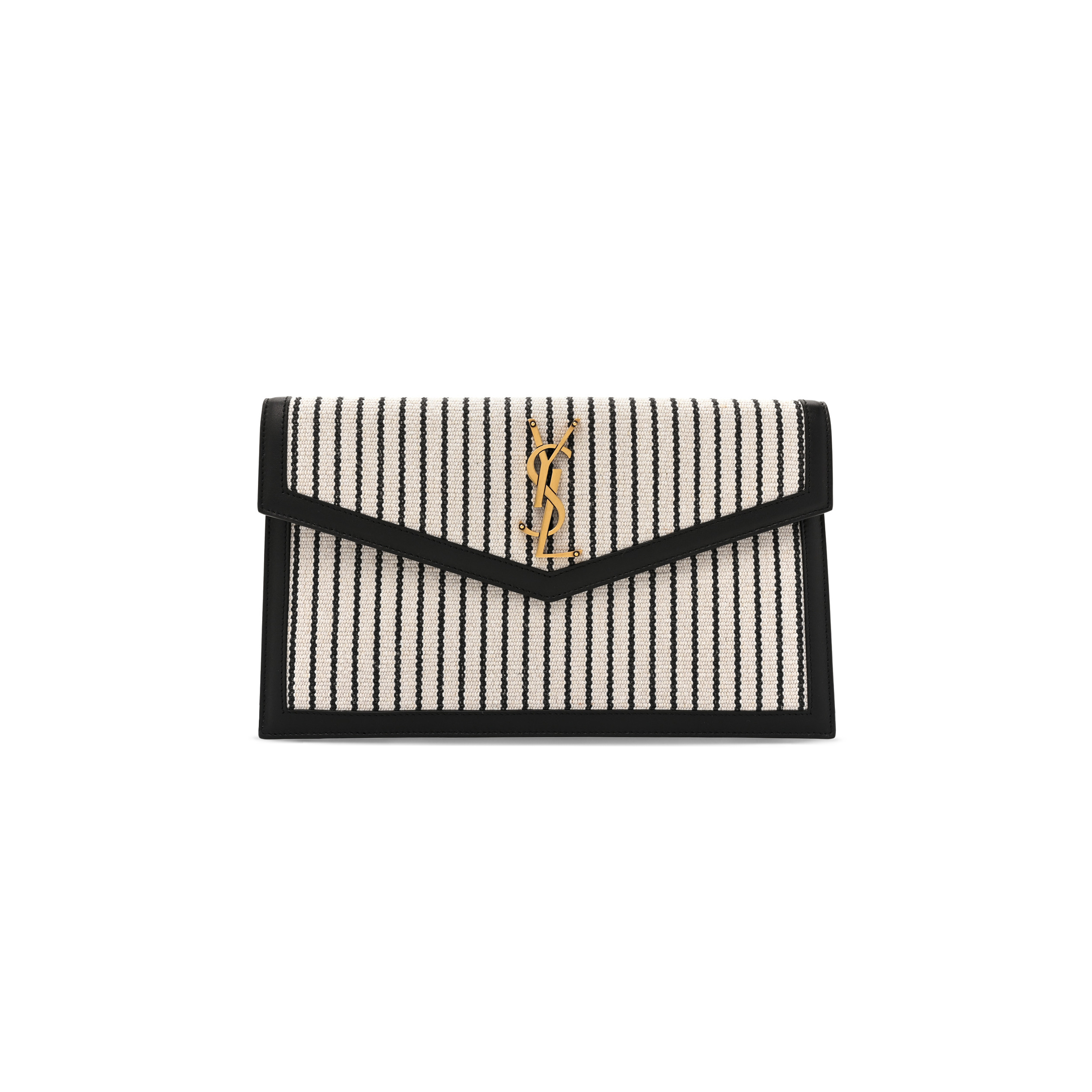 YSL UPTOWN POUCH IN CANVAS AND SMOOTH LEATHER 565739554238 (27*16*2cm)