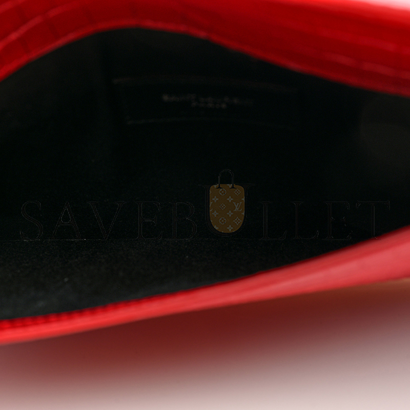 YSL UPTOWN POUCH IN CROCODILE-EMBOSSED SHINY LEATHER 5657391523720 (27*16*2cm)