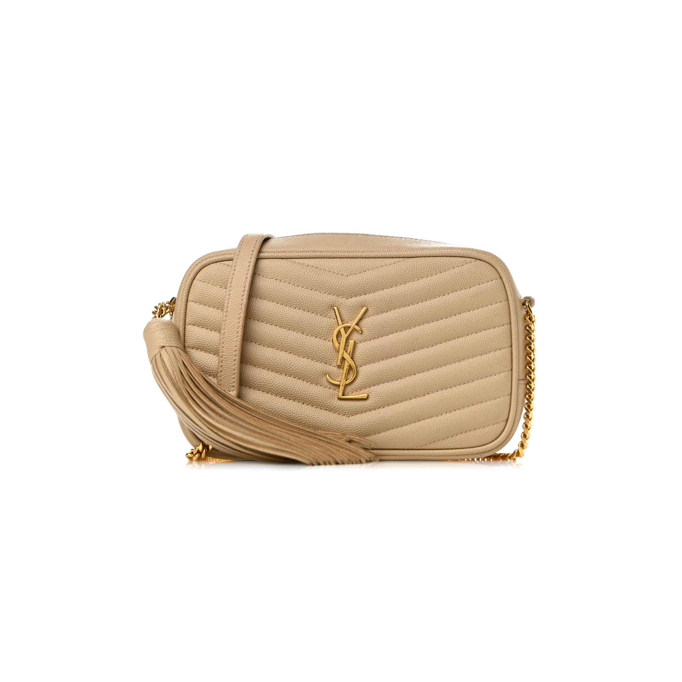 YSL LOU MINI BAG IN MATELASSÉ GRAIN DE POUDRE EMBOSSED LEATHER 585040260141 (19*10.5*5cm)