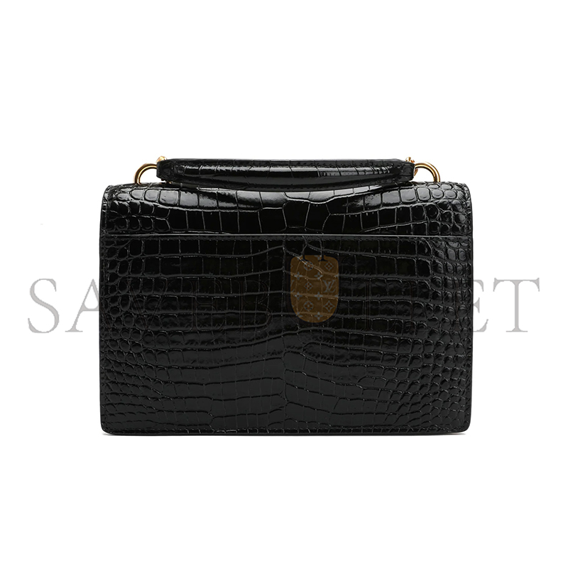YSL SUNSET CHAIN WALLET IN CROCODILE-EMBOSSED SHINY LEATHER 533026DND1J1000 (19*14*5.5cm)
