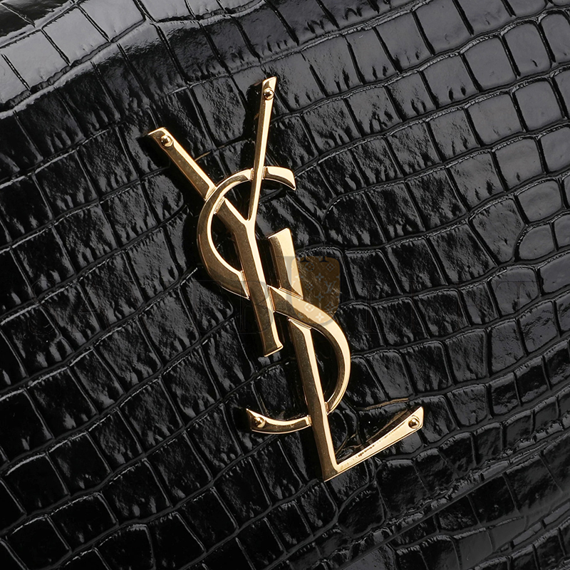 YSL SUNSET CHAIN WALLET IN CROCODILE-EMBOSSED SHINY LEATHER 533026DND1J1000 (19*14*5.5cm)