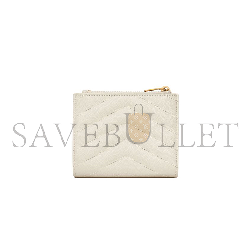YSL CASSANDRE MATELASSÉ BI-FOLD WALLET IN GRAIN DE POUDRE LEATHER 575879BOW019207 (10.5*8.5*2.5cm)