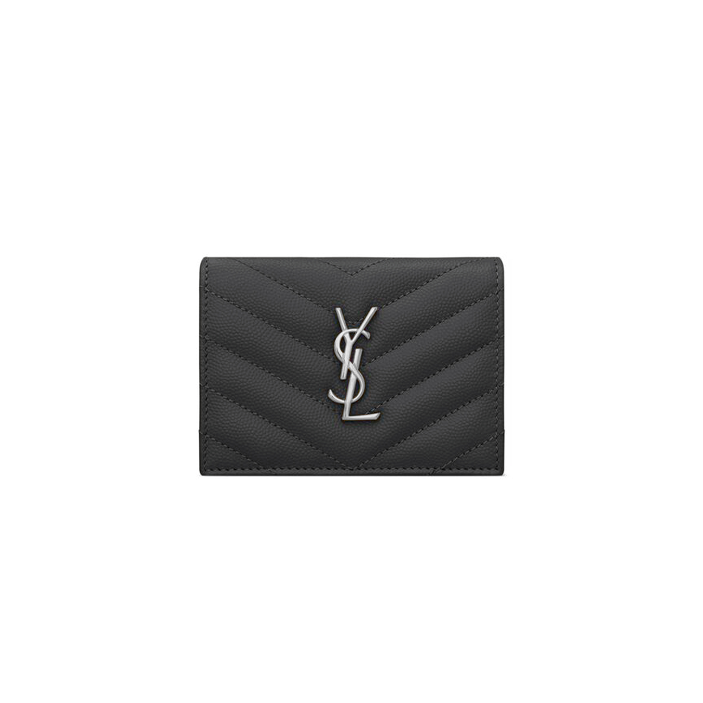 YSL CASSANDRE MATELASSÉ FLAP CARD CASE IN GRAIN DE POUDRE LEATHER 668290365504 (11*8.5*3cm)