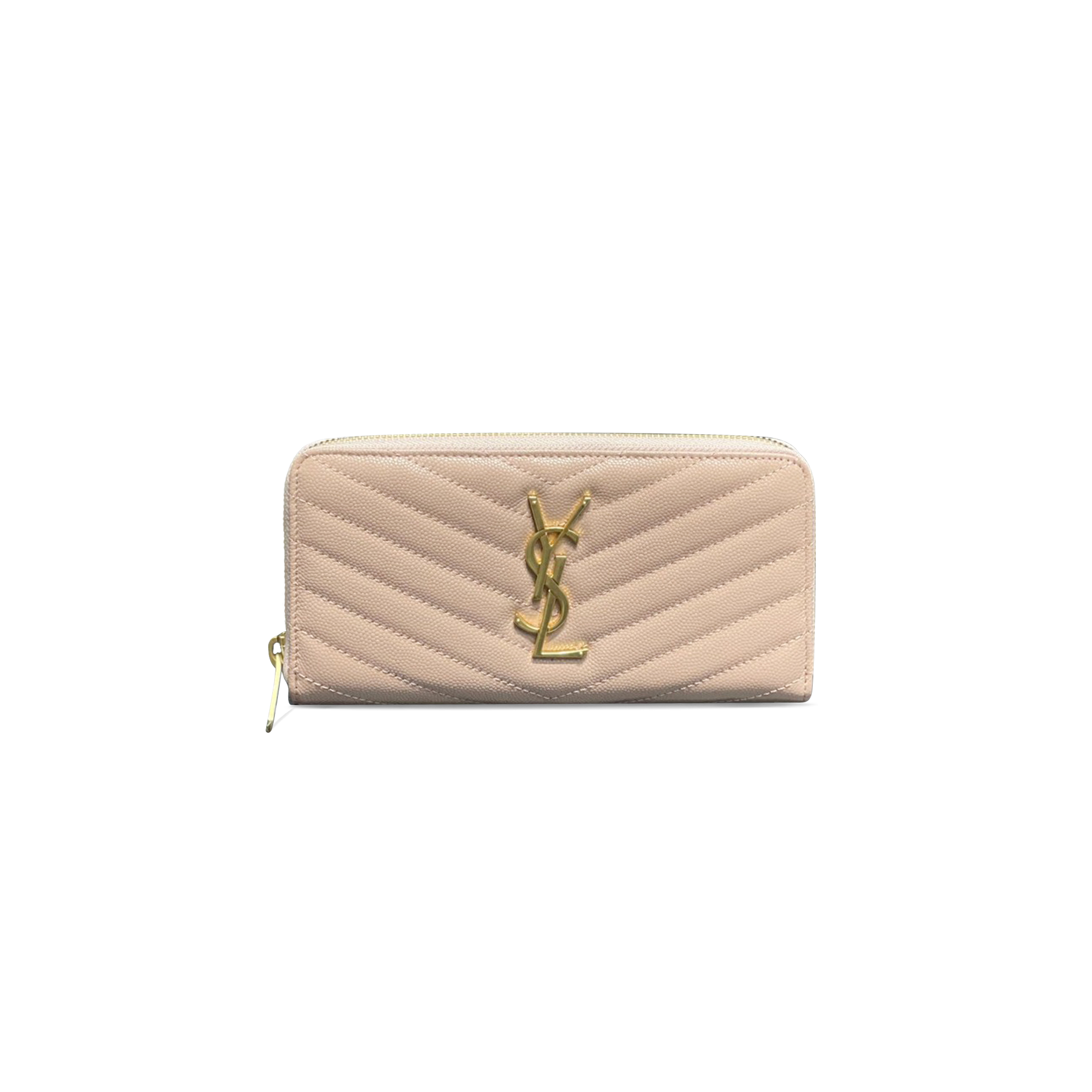 YSL CASSANDRE MATELASSÉ ZIP AROUND WALLET IN GRAIN DE POUDRE LEATHER 358094BOW016920 (19*9.5*2.5cm)