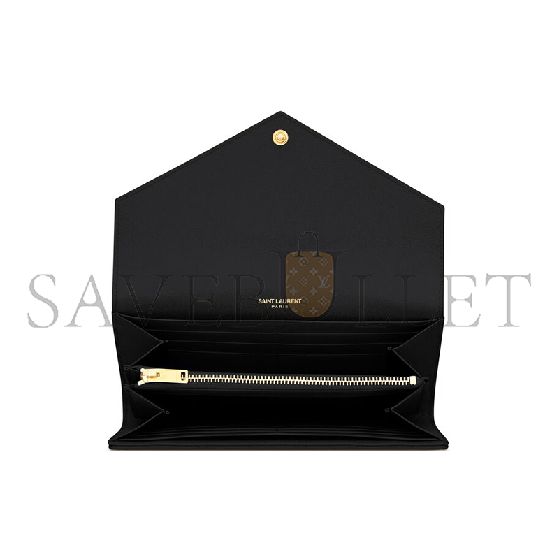 YSL CASSANDRE MATELASSÉ LARGE FLAP WALLET IN GRAIN DE POUDRE LEATHER 372264BOW011000 (19*11*3cm) YSL CASSANDRE MATELASSÉ LARGE FLAP WALLET IN GRAIN DE POUDRE LEATHER 372264BOW011000 (19*11*3cm)