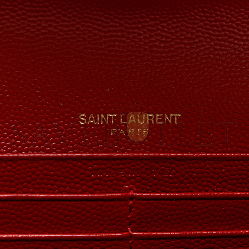 YSL CASSANDRE MATELASSÉ LARGE FLAP WALLET IN GRAIN DE POUDRE LEATHER 372264BOW016805 (19*11*3cm)