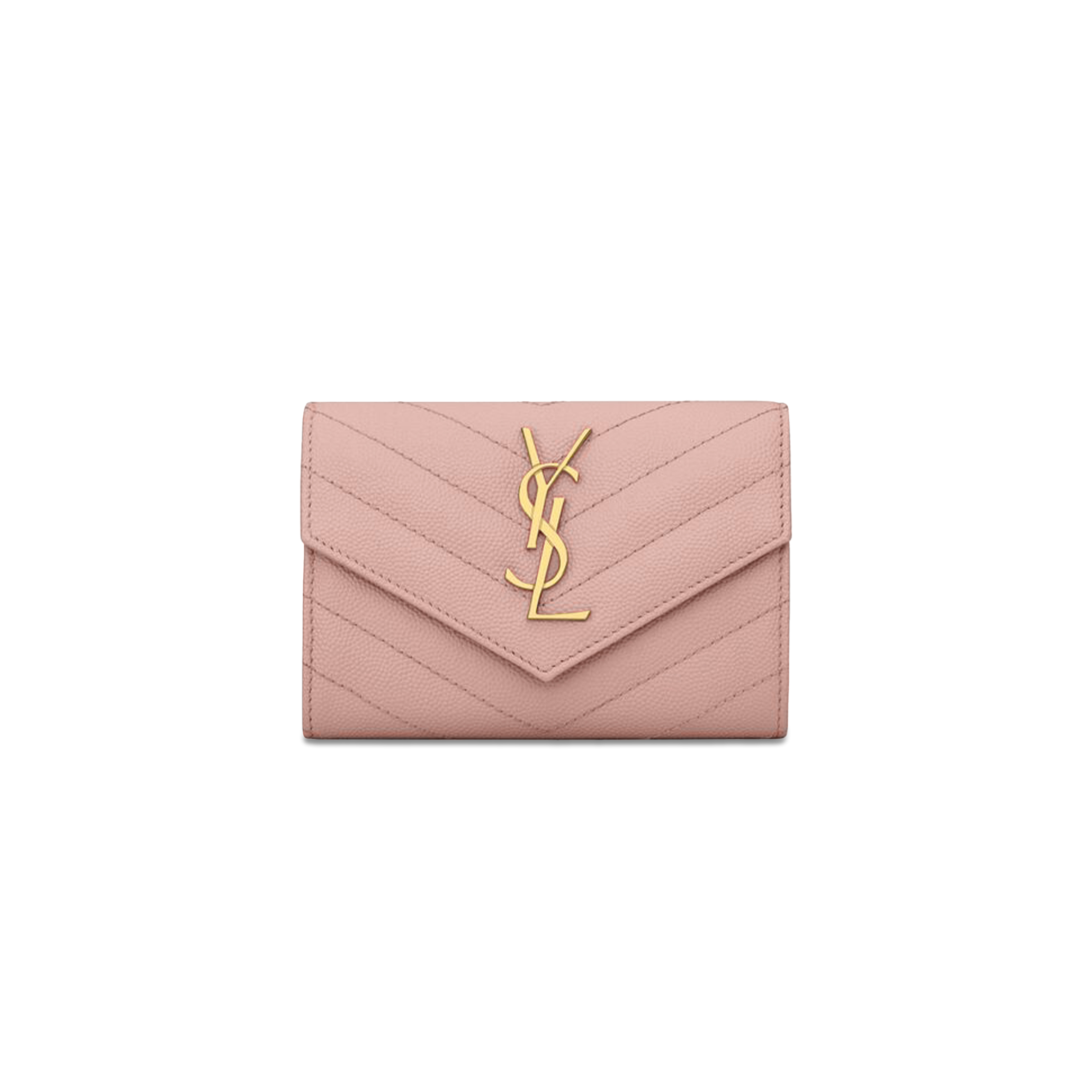 YSL CASSANDRE MATELASSÉ SMALL ENVELOPE WALLET IN GRAIN DE POUDRE LEATHER 414404BOW016920 (13.5x9.5x3cm)