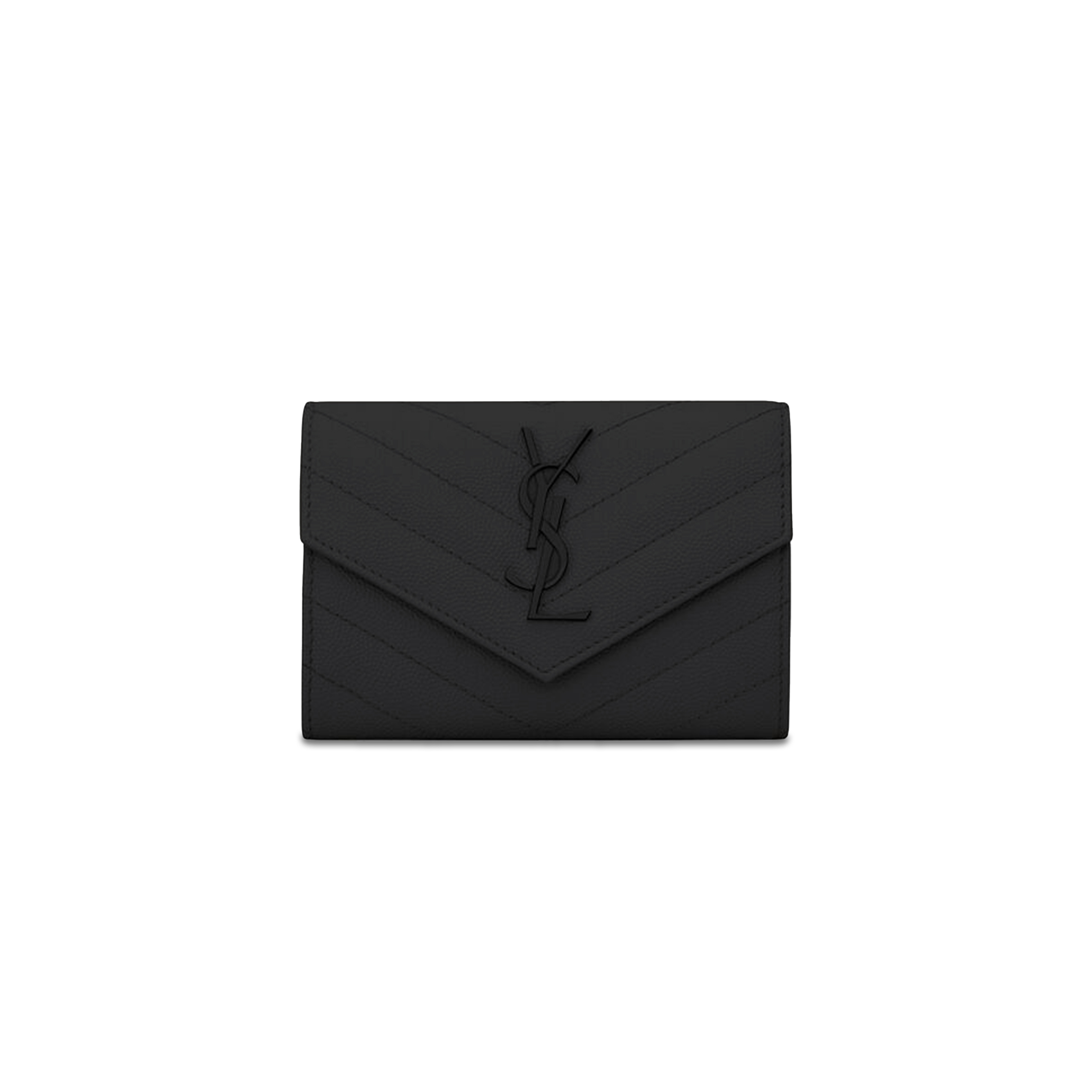 YSL CASSANDRE MATELASSÉ SMALL ENVELOPE WALLET IN GRAIN DE POUDRE LEATHER 414404BOW081000 (13.5*9.5*3cm)