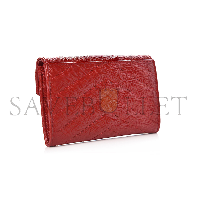 YSL CASSANDRE MATELASSÉ SMALL ENVELOPE WALLET IN GRAIN DE POUDRE LEATHER 414404358527 (13.5*9.5*3cm)
