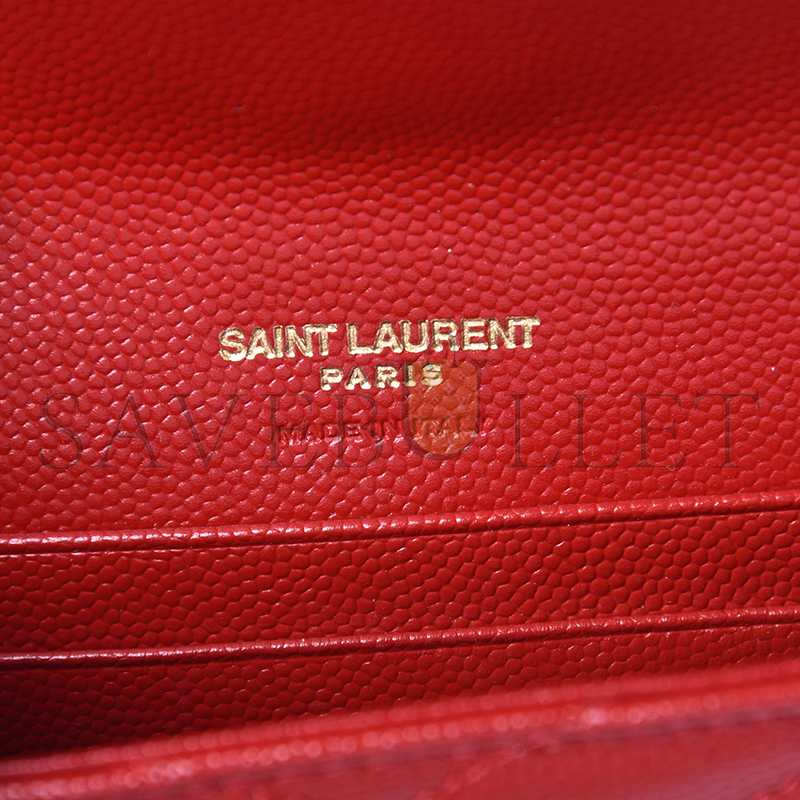 YSL CASSANDRE MATELASSÉ SMALL ENVELOPE WALLET IN GRAIN DE POUDRE LEATHER 414404358527 (13.5*9.5*3cm)