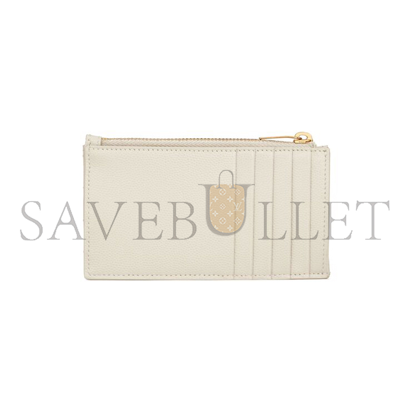 YSL CASSANDRE MATELASSÉ FRAGMENTS CARD CASE IN GRAIN DE POUDRE LEATHER 607915BOW019207 (13*8*2cm)