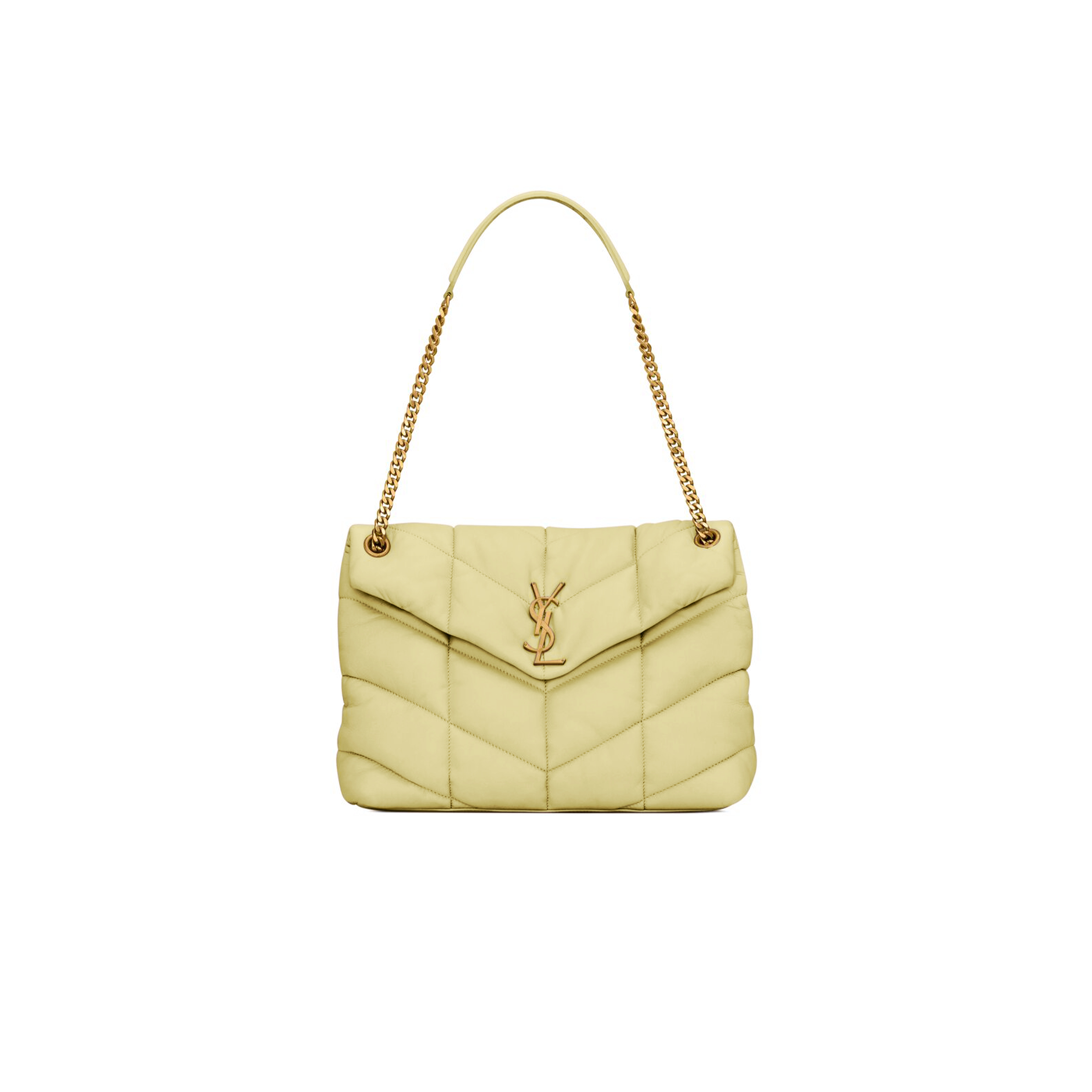 YSL PUFFER MEDIUM CHAIN BAG IN QUILTED LAMBSKIN 5774751EL079949 (35*23*13.5cm)