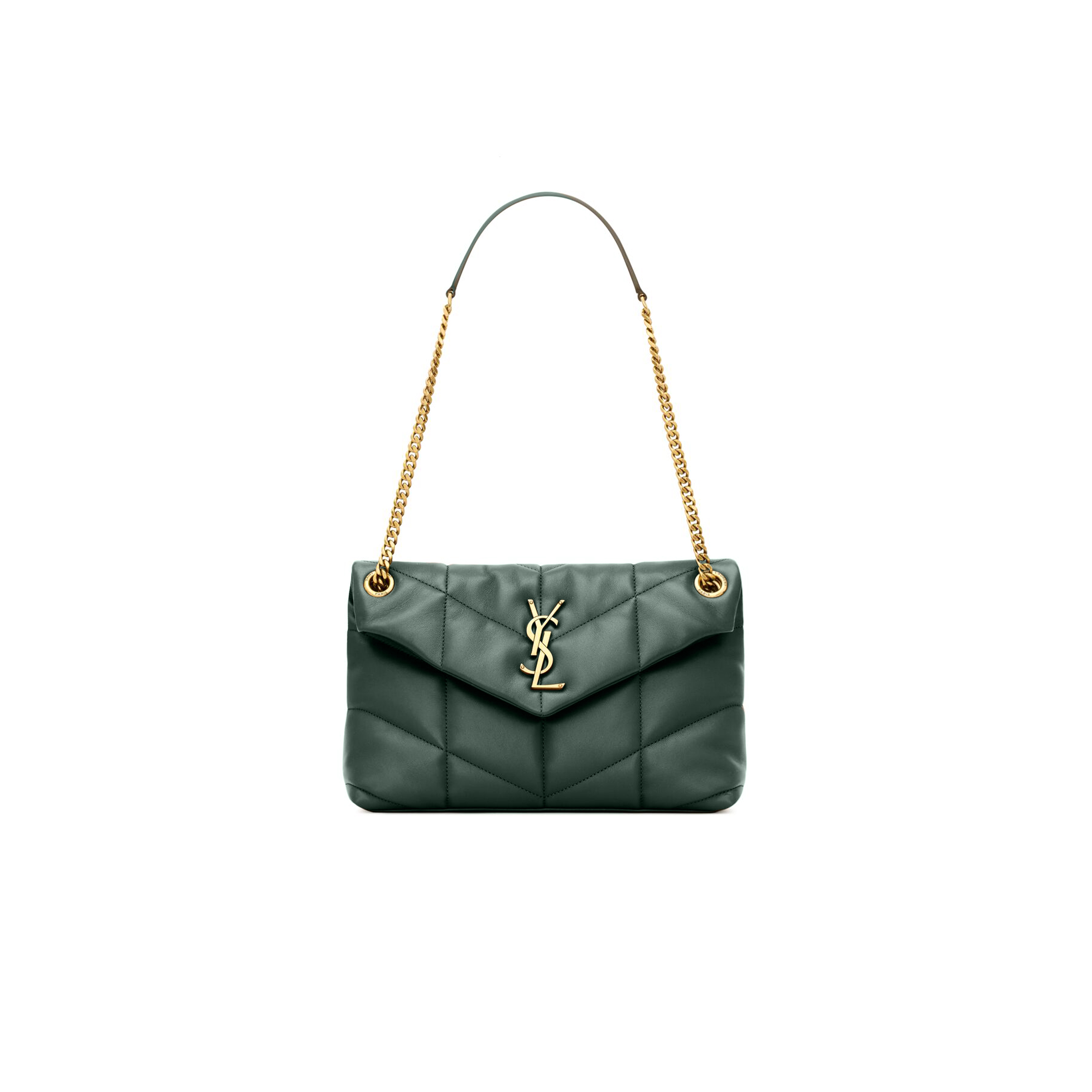 YSL PUFFER SMALL CHAIN BAG IN QUILTED LAMBSKIN 577475365524 (29*17*11cm)