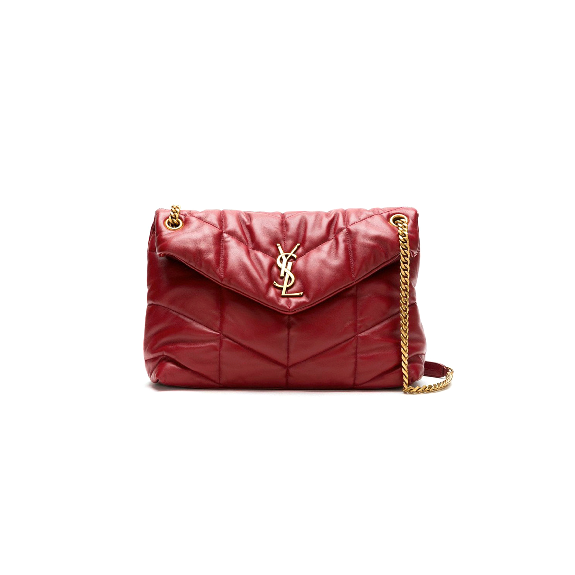 YSL PUFFER MEDIUM CHAIN BAG IN QUILTED LAMBSKIN 5774751EL076008 (35*23*13.5cm)