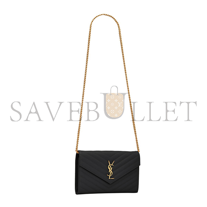YSL CLASSIC CASSANDRE CHAIN WALLET IN GRAIN DE POUDRE LEATHER 377828BOW011000 (22.5*14*4cm) YSL CLASSIC CASSANDRE CHAIN WALLET IN GRAIN DE POUDRE LEATHER 377828BOW011000 (22.5*14*4cm)