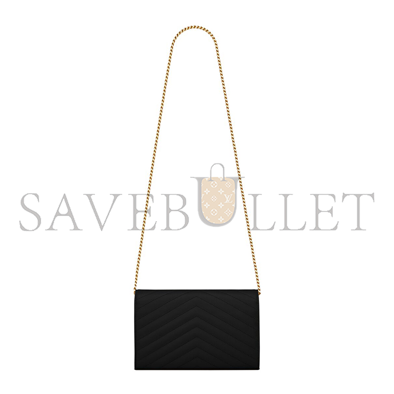 YSL CLASSIC CASSANDRE CHAIN WALLET IN GRAIN DE POUDRE LEATHER 377828BOW011000 (22.5*14*4cm) YSL CLASSIC CASSANDRE CHAIN WALLET IN GRAIN DE POUDRE LEATHER 377828BOW011000 (22.5*14*4cm)