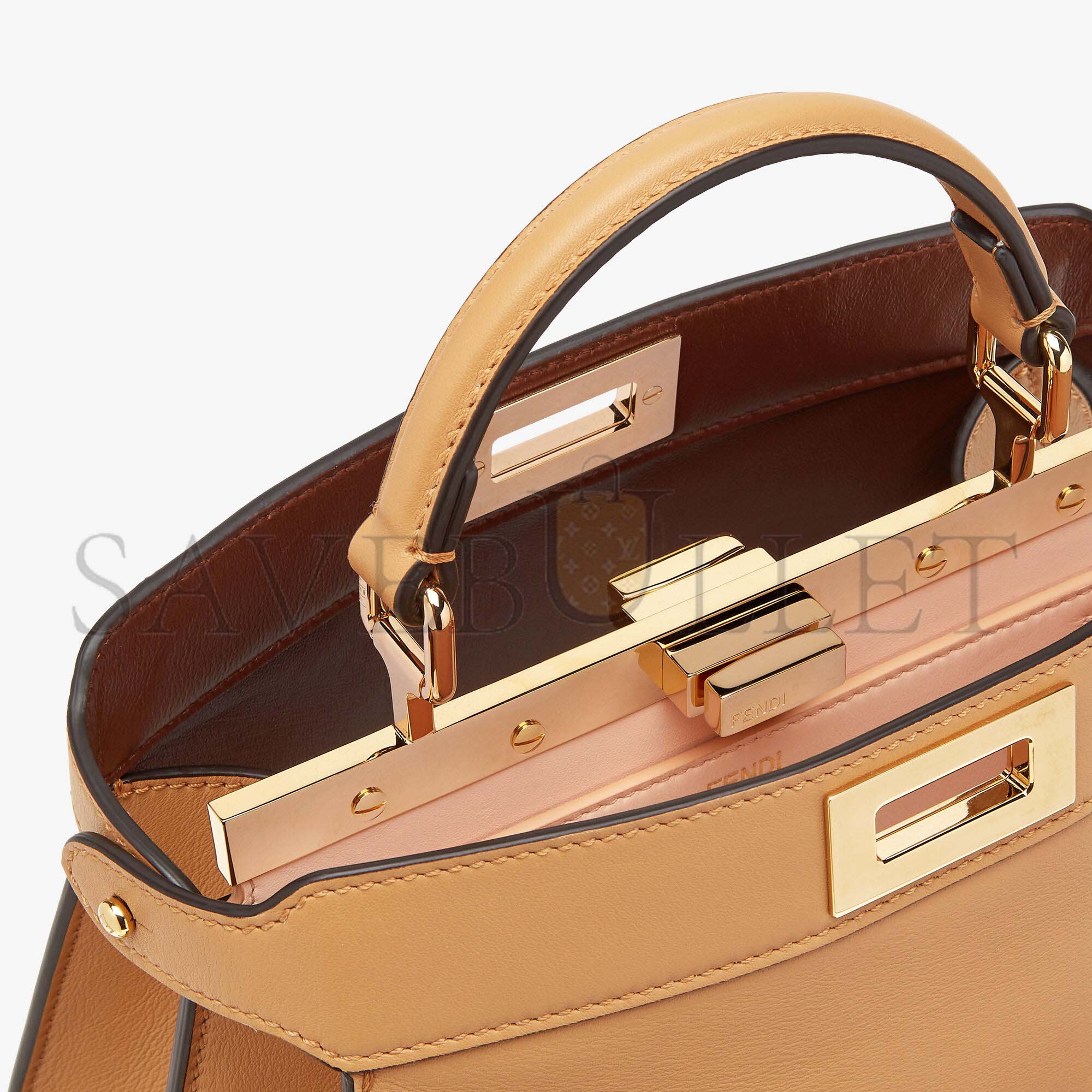 FENDI PEEKABOO ISEEU SMALL - BEIGE LEATHER BAG 8BN327AFL0F1E8B (27*21*11cm) FENDI PEEKABOO ISEEU SMALL - BEIGE LEATHER BAG 8BN327AFL0F1E8B (27*21*11cm)