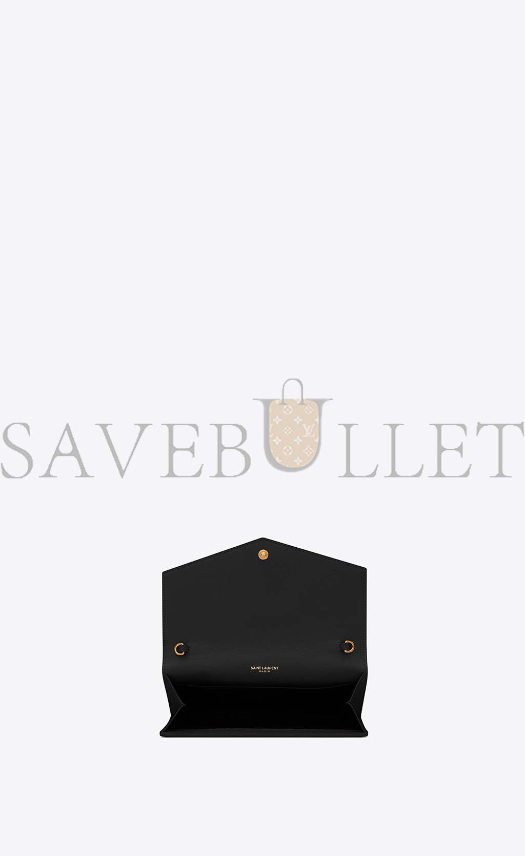 YSL UPTOWN CHAIN WALLET IN GRAIN DE POUDRE EMBOSSED LEATHER 6077881GF0J1000 (19*12*3cm)
