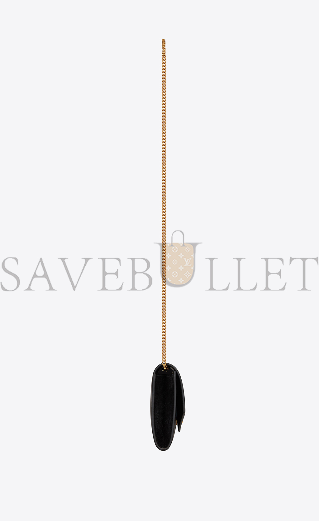 YSL UPTOWN CHAIN WALLET IN GRAIN DE POUDRE EMBOSSED LEATHER 6077881GF0J1000 (19*12*3cm)