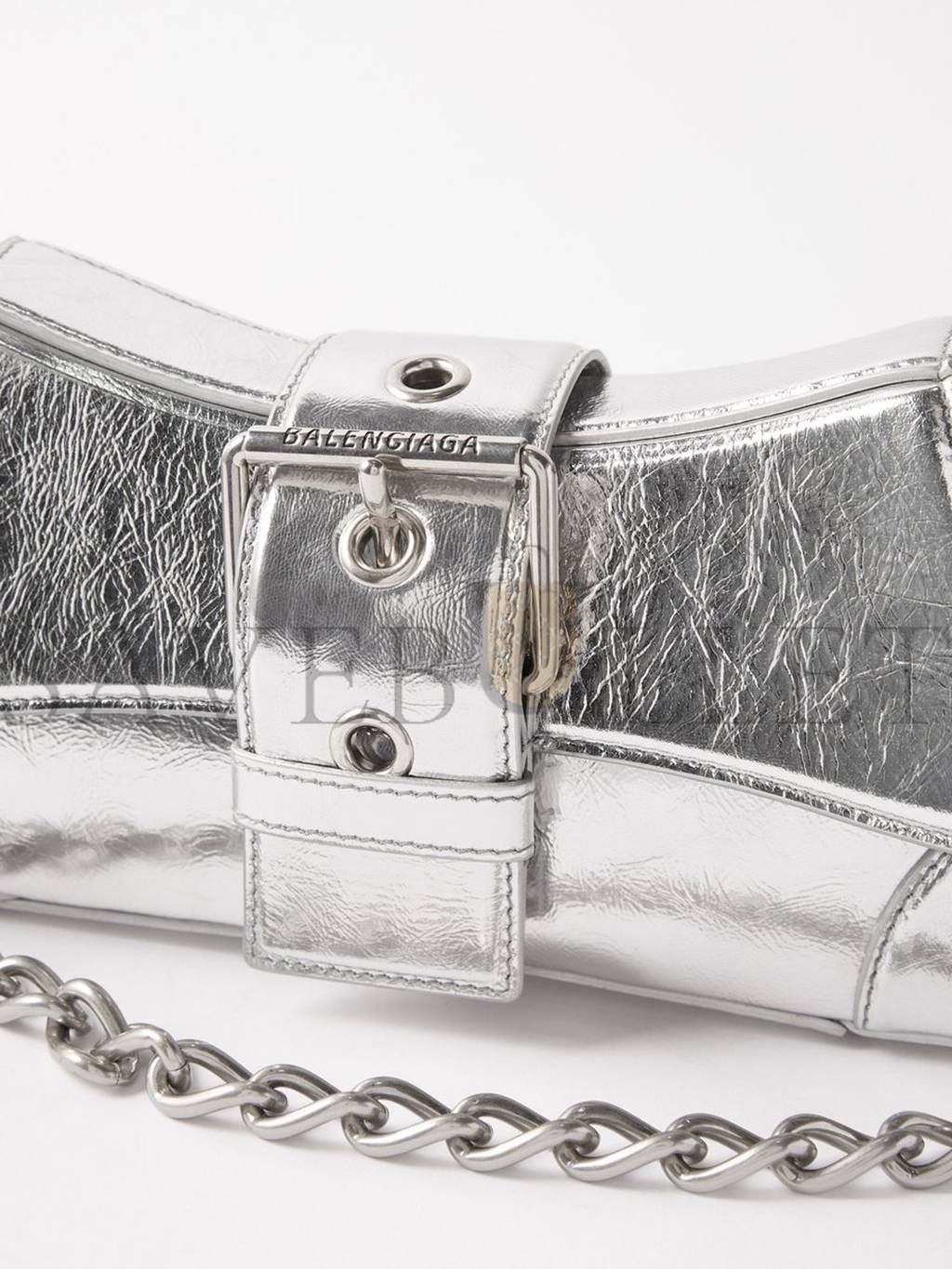 BALENCIAGA SILVER LINDSAY S METALLIC-LEATHER SHOULDER BAG  MATCHESFASHION US (28.5*12.9*5.3cm)