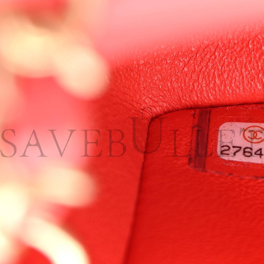 CHANEL LAMBSKIN QUILTED MINI RECTANGULAR FLAP RED (20*12*6cm) CHANEL LAMBSKIN QUILTED MINI RECTANGULAR FLAP RED (20*12*6cm)