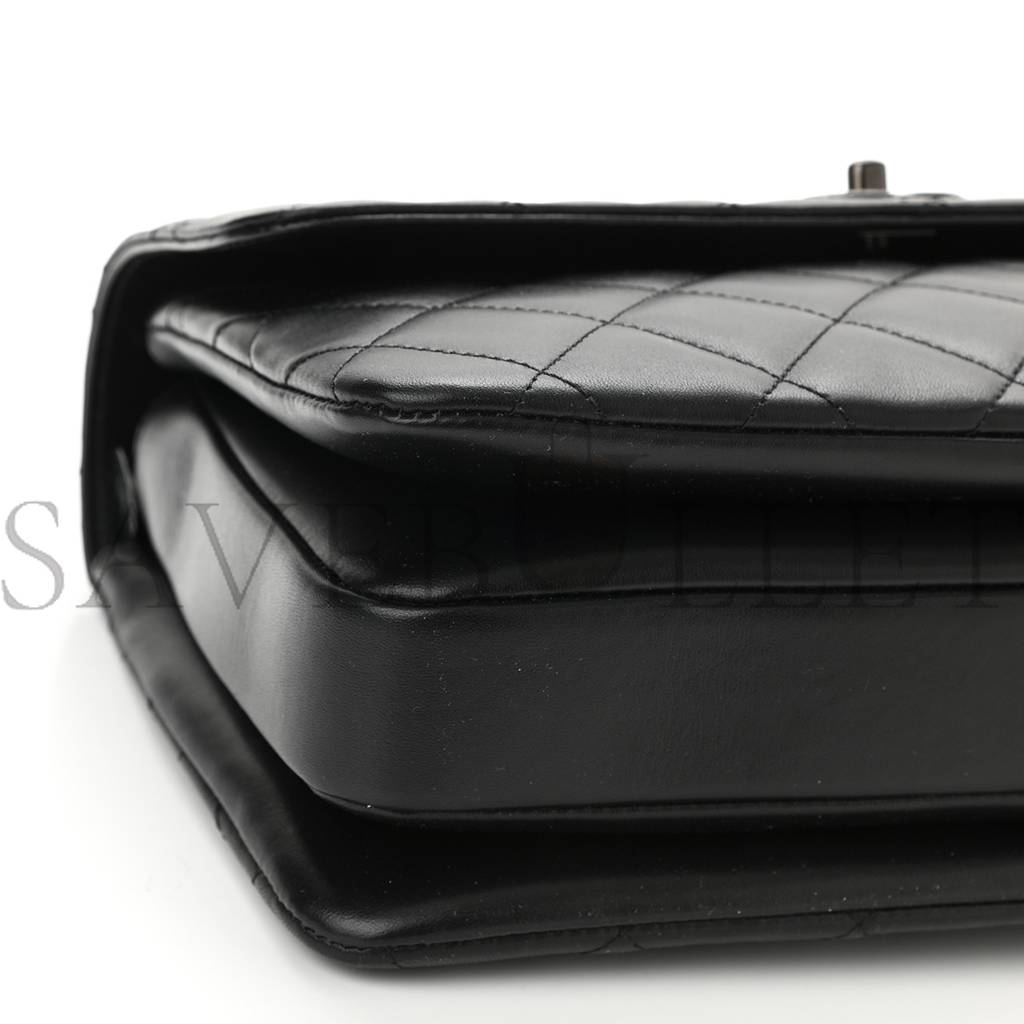 CHANEL LAMBSKIN QUILTED MEDIUM TRENDY CC DUAL HANDLE FLAP BAG SO BLACK BLACK HARDWARE (25*18*10cm) CHANEL LAMBSKIN QUILTED MEDIUM TRENDY CC DUAL HANDLE FLAP BAG SO BLACK BLACK HARDWARE (25*18*10cm)