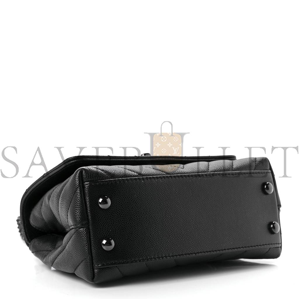 CHEVRON QUILTED EXTRA MINI COCO HANDLE FLAP SO BLACK BLACK HARDWARE (18*13*9cm) CHEVRON QUILTED EXTRA MINI COCO HANDLE FLAP SO BLACK BLACK HARDWARE (18*13*9cm)