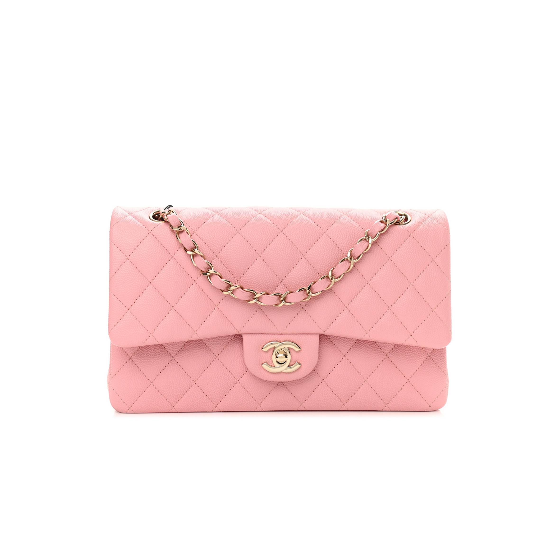 CHANEL CAVIAR QUILTED MEDIUM DOUBLE FLAP PINK (25*15*6cm) CHANEL CAVIAR QUILTED MEDIUM DOUBLE FLAP PINK (25*15*6cm)