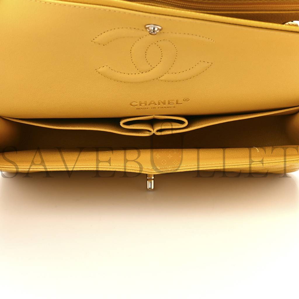 CHANEL CAVIAR QUILTED MEDIUM DOUBLE FLAP YELLOW (25*15*6cm) CHANEL CAVIAR QUILTED MEDIUM DOUBLE FLAP YELLOW (25*15*6cm)