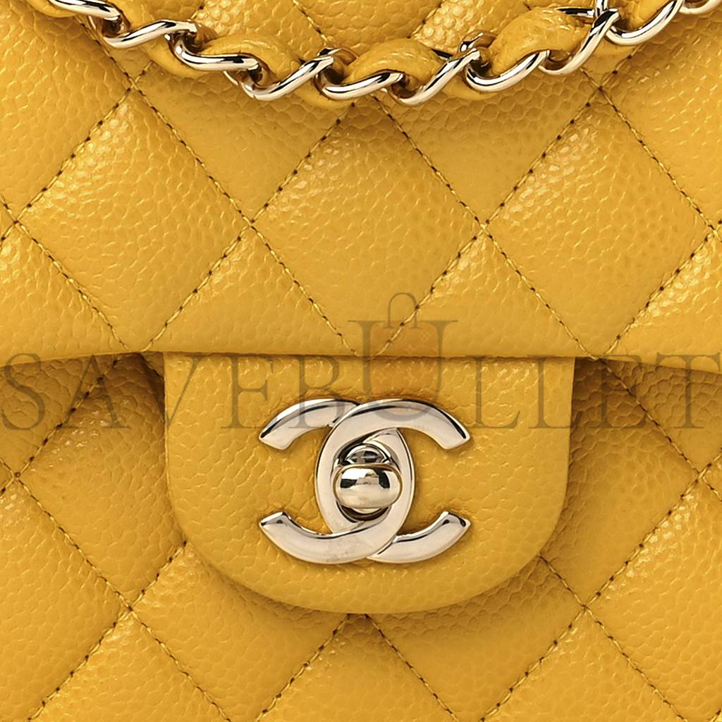 CHANEL CAVIAR QUILTED MEDIUM DOUBLE FLAP YELLOW (25*15*6cm) CHANEL CAVIAR QUILTED MEDIUM DOUBLE FLAP YELLOW (25*15*6cm)