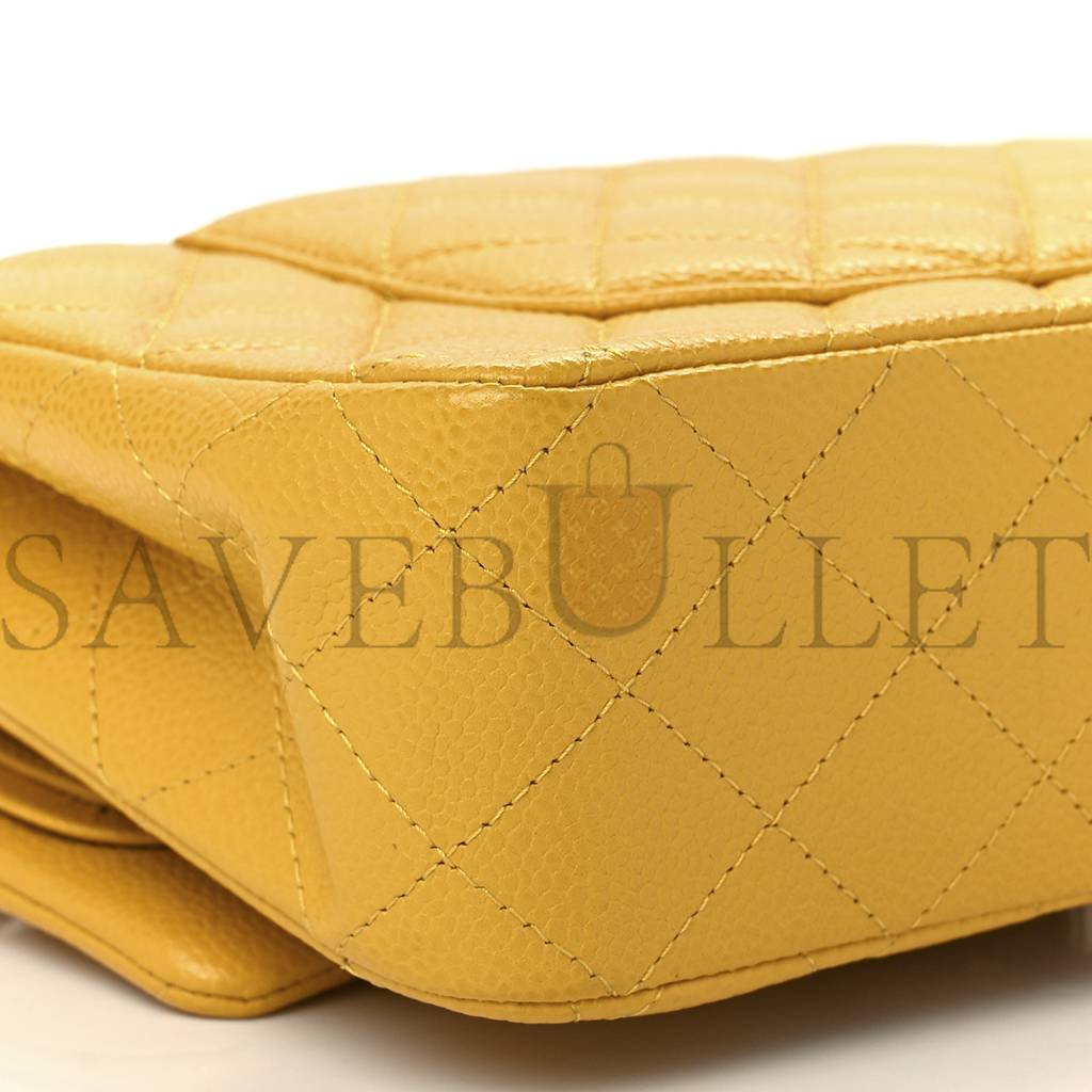 CHANEL CAVIAR QUILTED MEDIUM DOUBLE FLAP YELLOW (25*15*6cm) CHANEL CAVIAR QUILTED MEDIUM DOUBLE FLAP YELLOW (25*15*6cm)