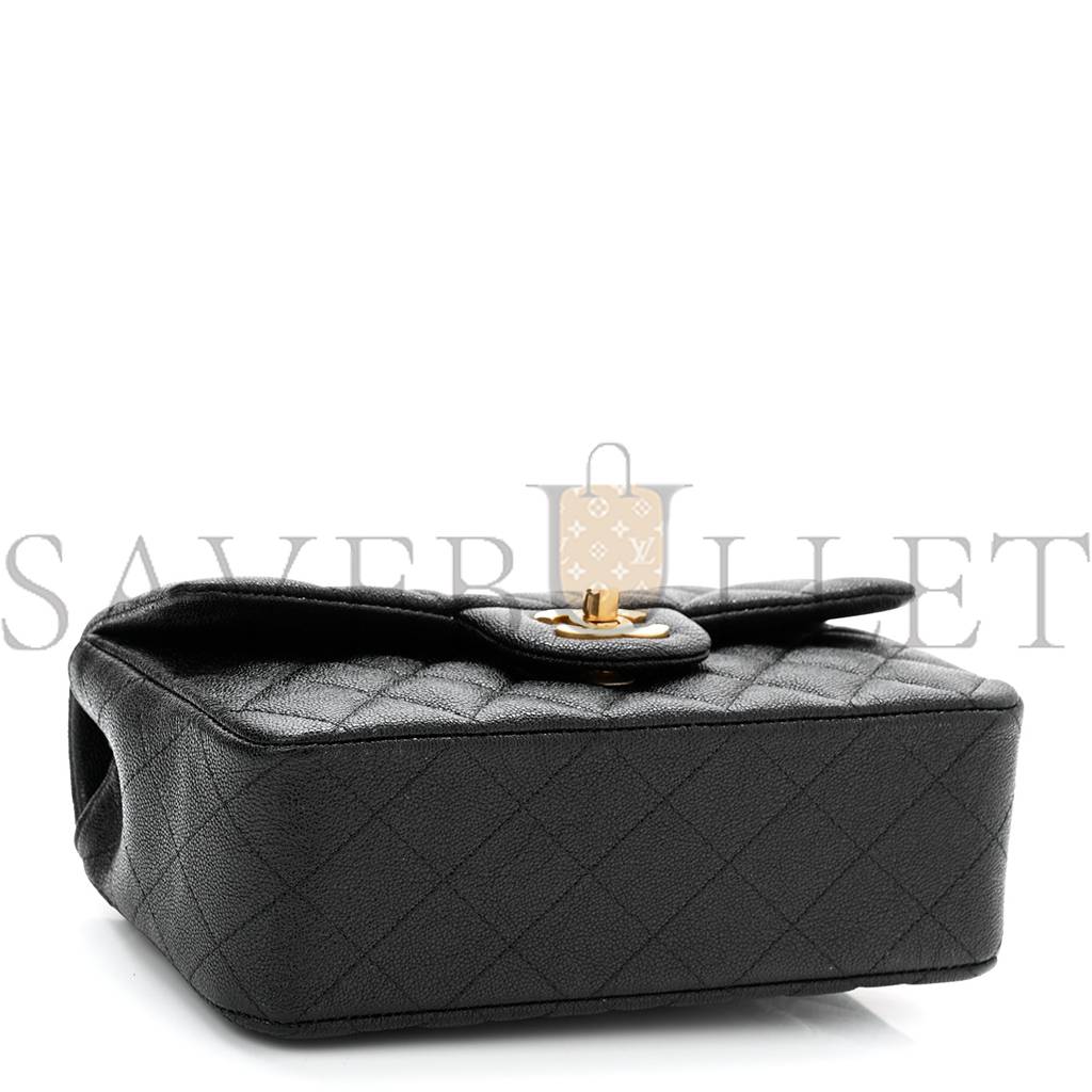CHANEL CAVIAR QUILTED MINI TOP HANDLE RECTANGULAR FLAP BLACK GOLD HARDWARE (20*12*7cm) CHANEL CAVIAR QUILTED MINI TOP HANDLE RECTANGULAR FLAP BLACK GOLD HARDWARE (20*12*7cm)
