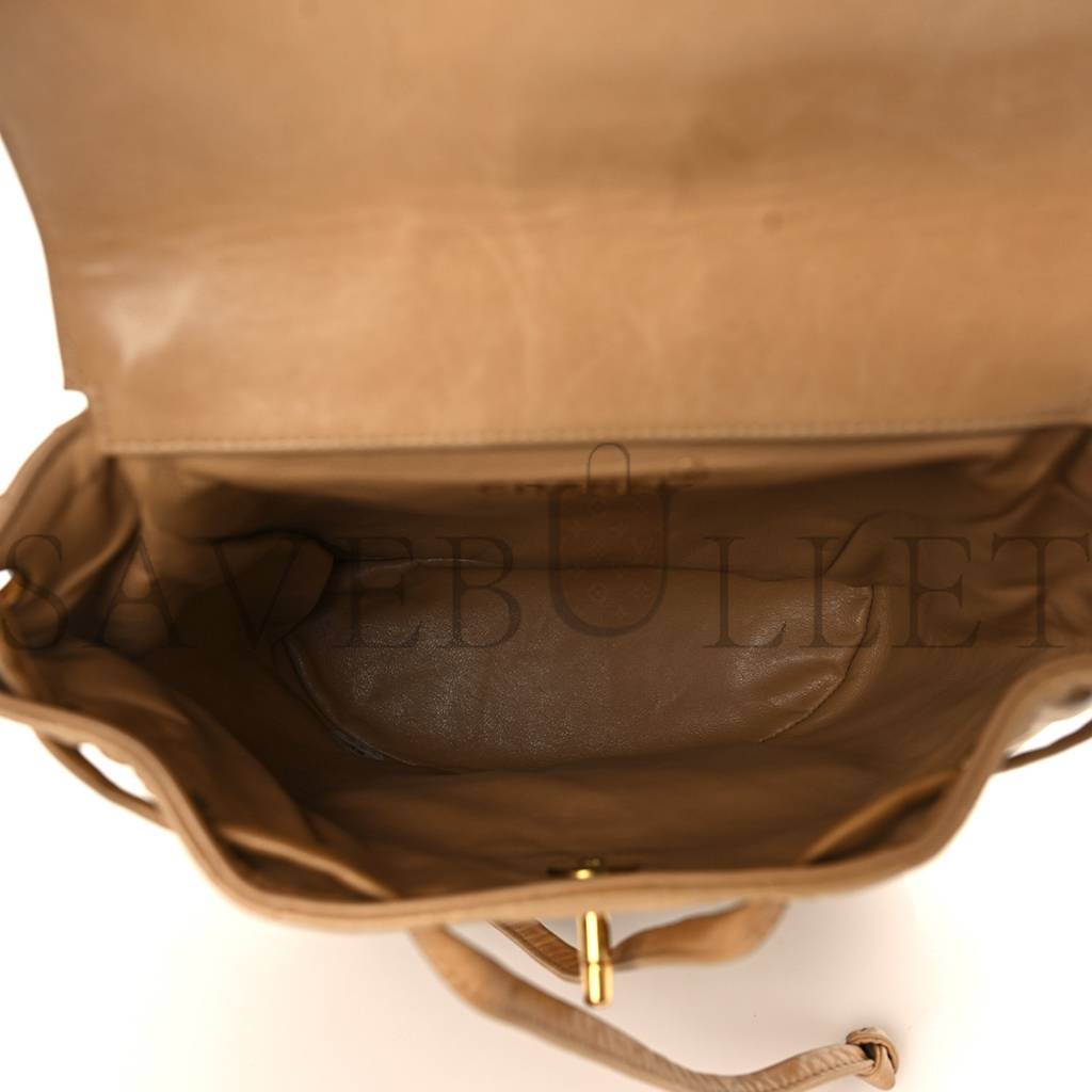 CHANEL LAMBSKIN QUILTED BACKPACK BEIGE GOLD HARDWARE (21.6*22.2*10.2cm) CHANEL LAMBSKIN QUILTED BACKPACK BEIGE GOLD HARDWARE (21.6*22.2*10.2cm)