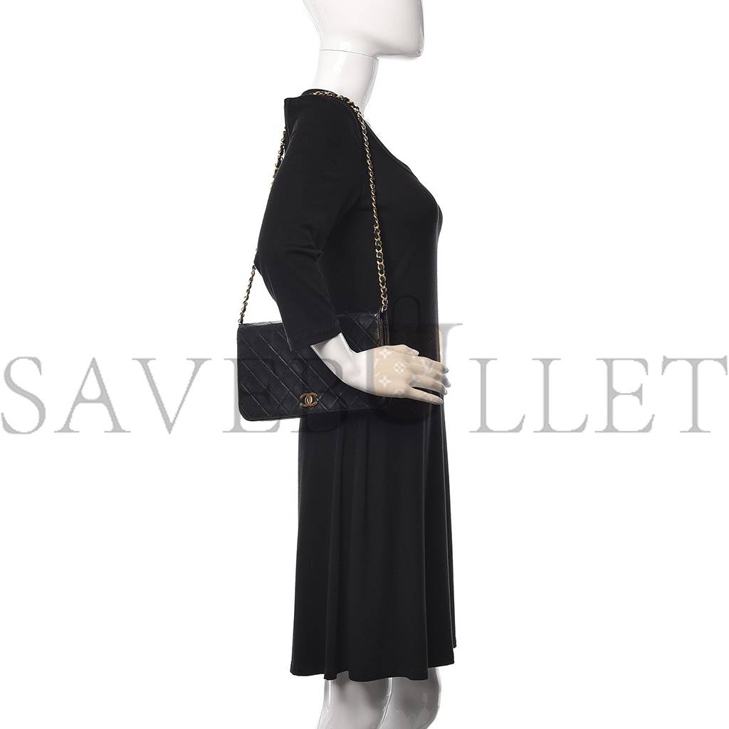 CHANEL LAMBSKIN QUILTED SMALL SINGLE FLAP BLACK GOLD HARDWARE (23*15*5cm) CHANEL LAMBSKIN QUILTED SMALL SINGLE FLAP BLACK GOLD HARDWARE (23*15*5cm)