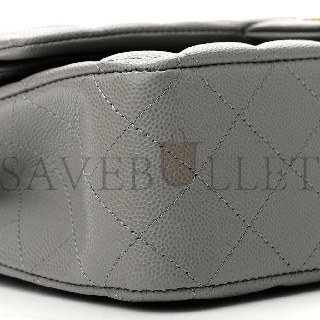 CHANEL CAVIAR QUILTED MEDIUM DOUBLE FLAP GREY ROSE GOLD HARDWARE (25*17*6cm) CHANEL CAVIAR QUILTED MEDIUM DOUBLE FLAP GREY ROSE GOLD HARDWARE (25*17*6cm)
