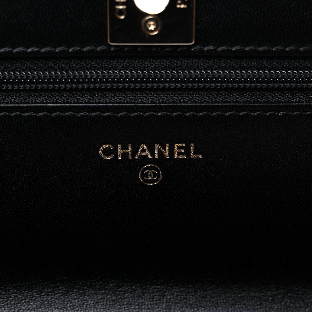 CHANEL LAMBSKIN QUILTED TRENDY CC WALLET ON CHAIN WOC BLACK ROSE GOLD HARDWARE (19*13*4cm) CHANEL LAMBSKIN QUILTED TRENDY CC WALLET ON CHAIN WOC BLACK ROSE GOLD HARDWARE (19*13*4cm)