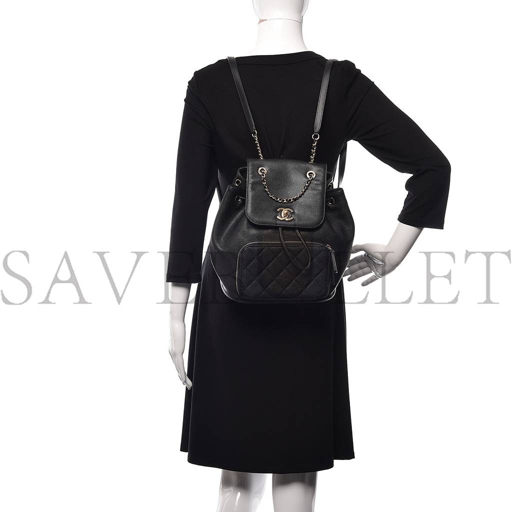 CHANEL CAVIAR QUILTED BUSINESS AFFINITY BACKPACK BLACK ROSE GOLD HARDWARE (23*23*15cm) CHANEL CAVIAR QUILTED BUSINESS AFFINITY BACKPACK BLACK ROSE GOLD HARDWARE (23*23*15cm)