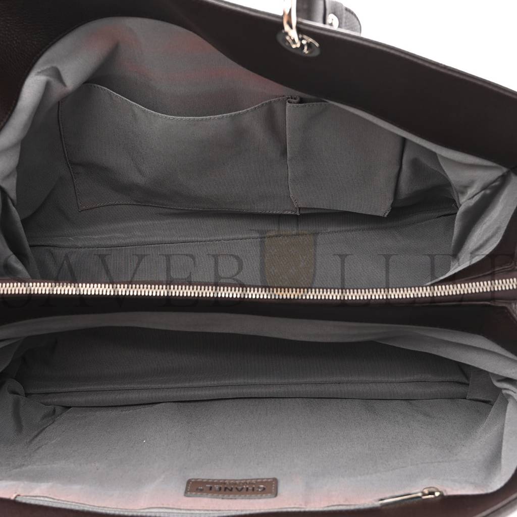 CHANEL CAVIAR QUILTED XL TIMELESS CC SOFT TOTE DARK BROWN (33*20*13cm) CHANEL CAVIAR QUILTED XL TIMELESS CC SOFT TOTE DARK BROWN (33*20*13cm)